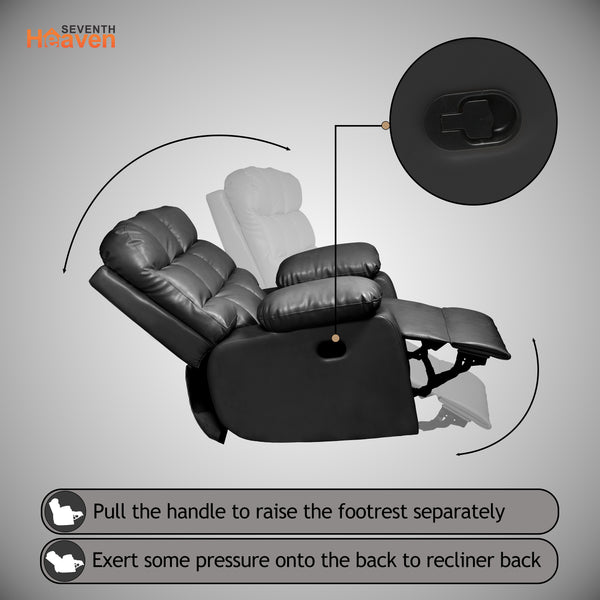 Lumina 1 Seater Recliner – ( Spacious, Luxurious & DIY-Friendly- Black )