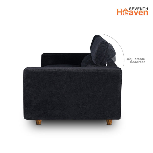 Berlin (3+1+1) Seater Sofa- ( Premium Molfino Fabric- Black )