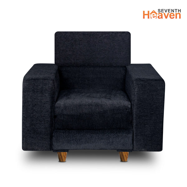 Berlin (3+1+1) Seater Sofa- ( Premium Molfino Fabric- Black )