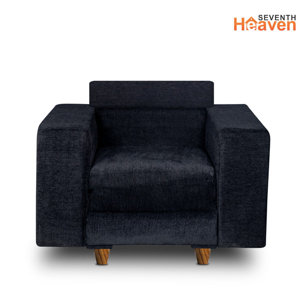Berlin (3+1+1) Seater Sofa- ( Premium Molfino Fabric- Black )