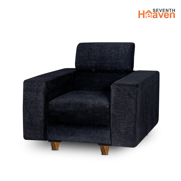Berlin (3+1+1) Seater Sofa- ( Premium Molfino Fabric- Black )