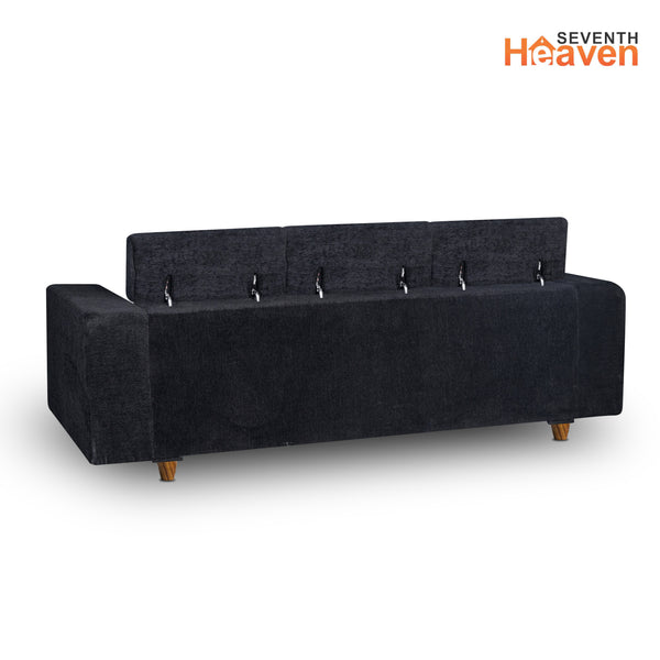 Berlin (3+1+1) Seater Sofa- ( Premium Molfino Fabric- Black )