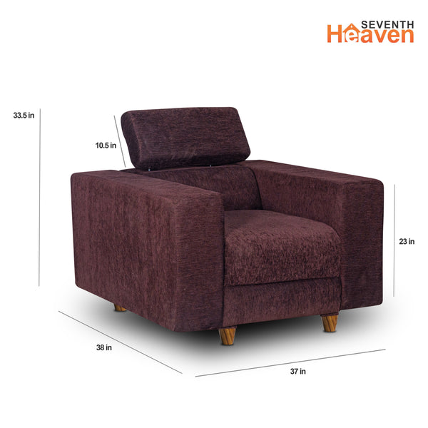 Berlin (3+1+1) Seater Sofa- ( Premium Molfino Fabric- Brown )