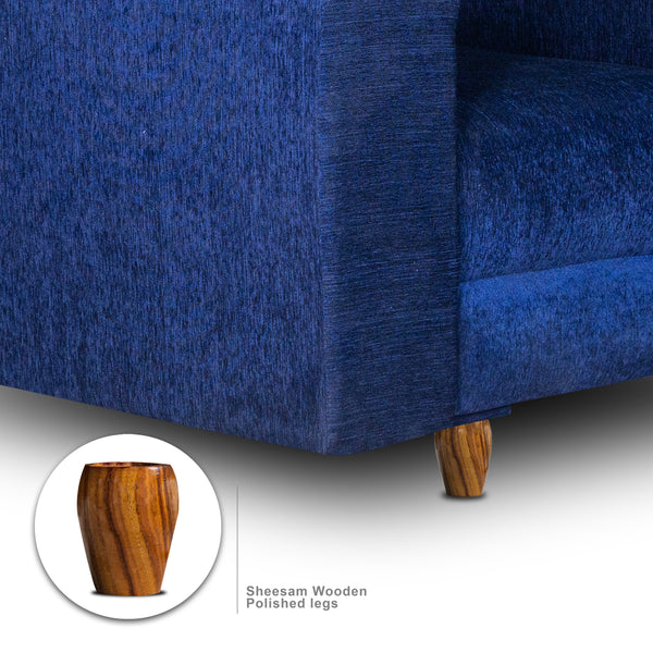 Berlin (3+1+1) Seater Sofa- ( Premium Molfino Fabric-Blue )