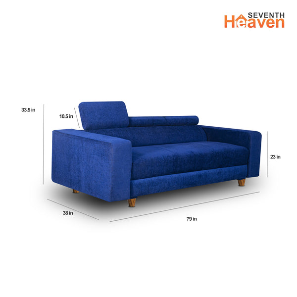 Berlin (3+1+1) Seater Sofa- ( Premium Molfino Fabric-Blue )