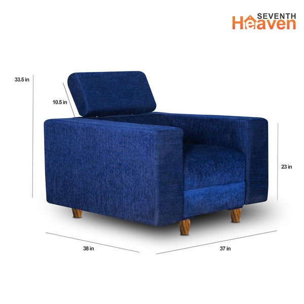 Berlin (3+1+1) Seater Sofa- ( Premium Molfino Fabric-Blue )