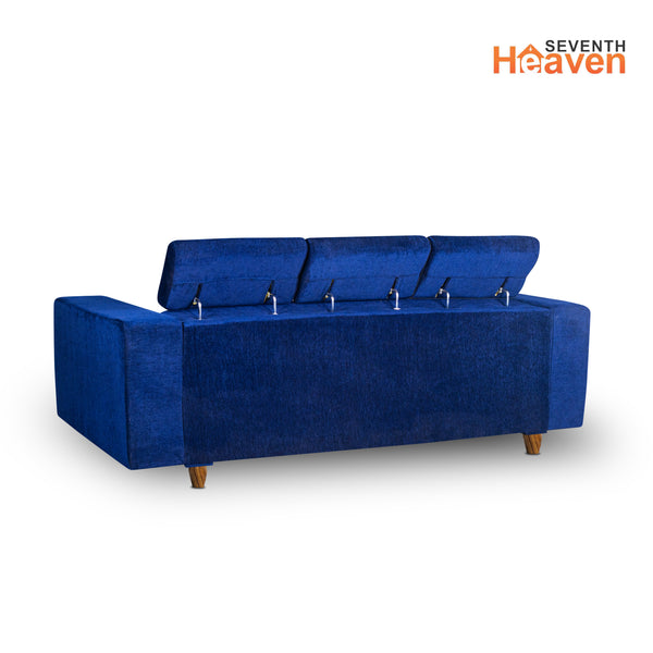 Berlin (3+1+1) Seater Sofa- ( Premium Molfino Fabric-Blue )