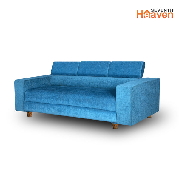 Berlin (3+1+1) Seater Sofa- ( Premium Molfino Fabric- Sky Blue )