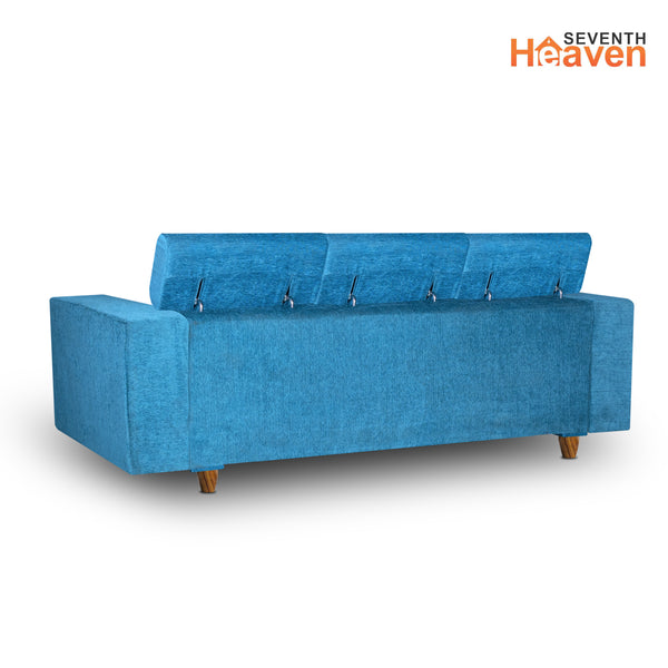 Berlin (3+1+1) Seater Sofa- ( Premium Molfino Fabric- Sky Blue )