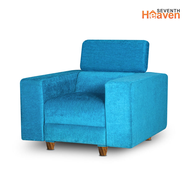 Berlin (3+1+1) Seater Sofa- ( Premium Molfino Fabric- Sky Blue )
