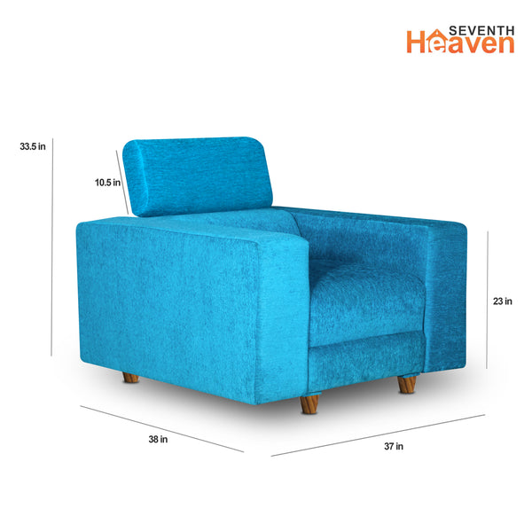 Berlin (3+1+1) Seater Sofa- ( Premium Molfino Fabric- Sky Blue )