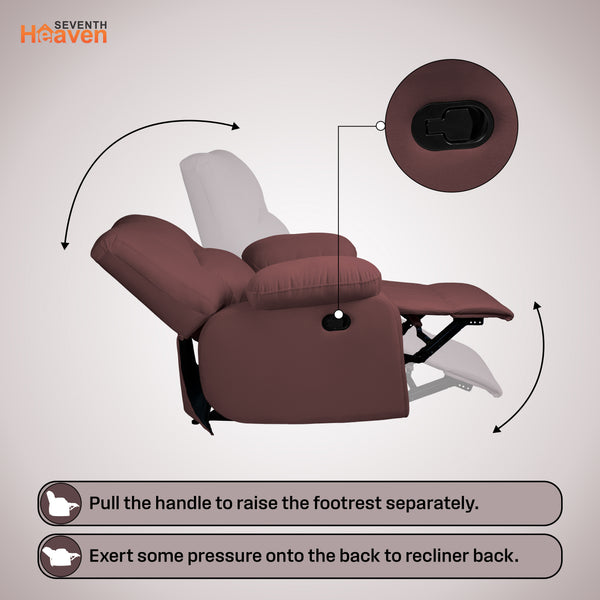 Phoenix Icon 1 Seater Recliner – ( Spacious, Luxurious & DIY-Friendly, Plush Suede - Brown )