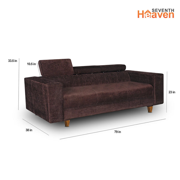 Berlin (3+2) Seater Sofa Right Corner- ( Premium Molfino Fabric- Brown )