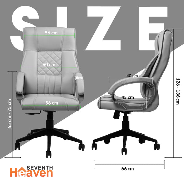 Magnum Mid-Back Office Chair – Ergonomic, Durable & Versatile (Leatherett - Grey)