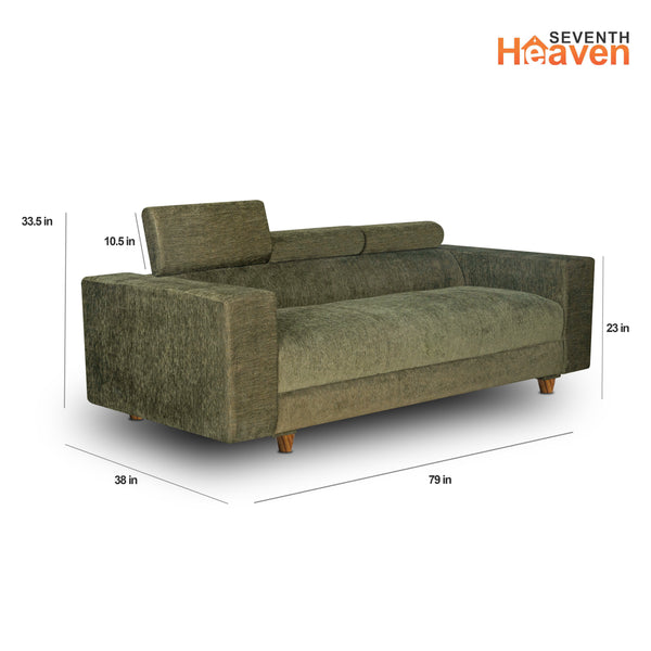 Berlin (3+2) Seater Sofa- ( Premium Molfino Fabric- Green )