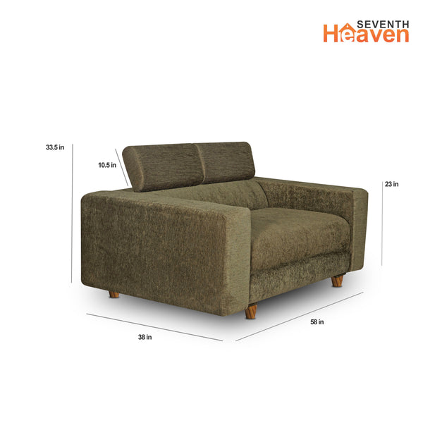 Berlin (3+2) Seater Sofa- ( Premium Molfino Fabric- Green )