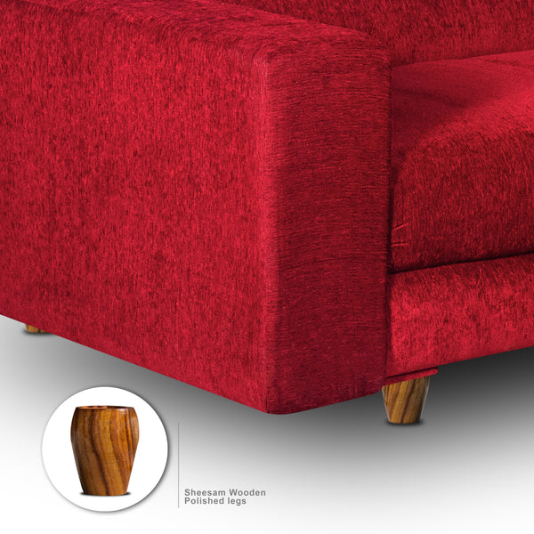 Berlin (3+2) Seater Sofa- ( Premium Molfino Fabric- maroon )
