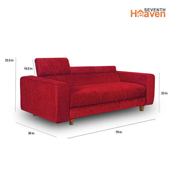 Berlin (3+2) Seater Sofa- ( Premium Molfino Fabric- maroon )
