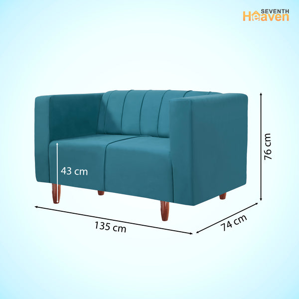 Sydney 2 Seater Sofa- ( Plush Suede Fabric- Sky Blue )