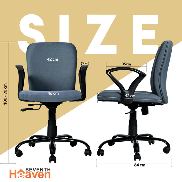 Titan Mid-Back Office Chair – Ergonomic Design with Dual Foam Support (Light Grey)