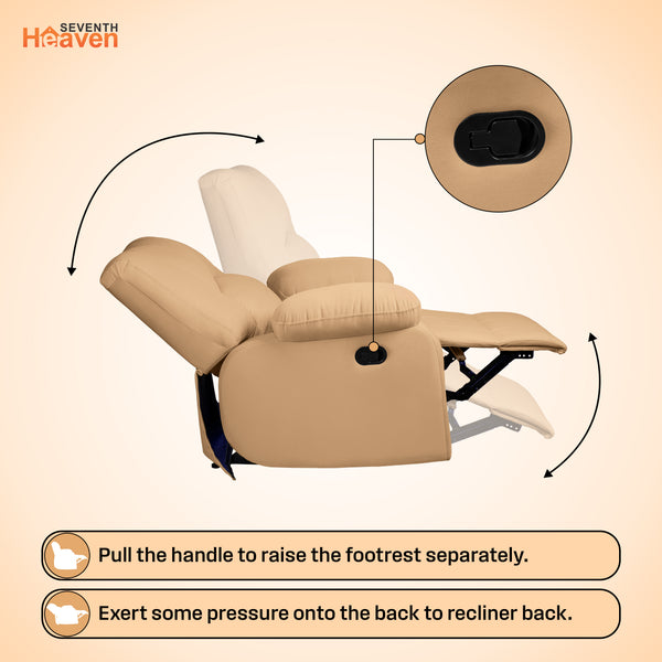 Phoenix Icon 1 Seater Recliner – ( Spacious, Luxurious & DIY-Friendly, Plush Suede - Beige )