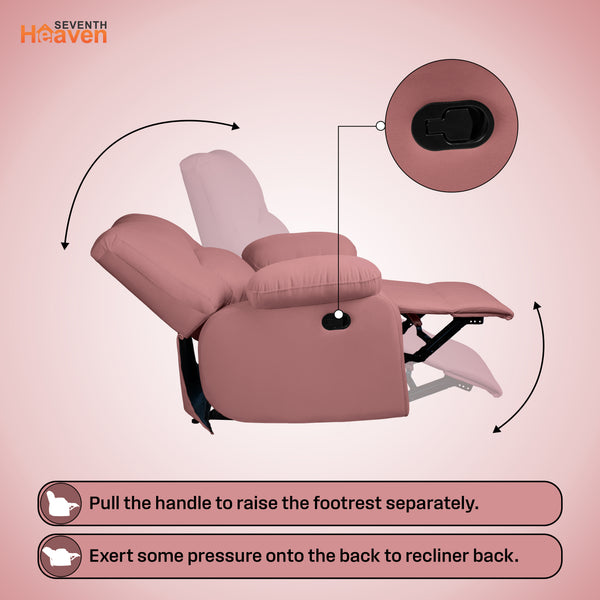 Phoenix Icon 1 Seater Recliner – ( Spacious, Luxurious & DIY-Friendly, Plush Suede - Peach )
