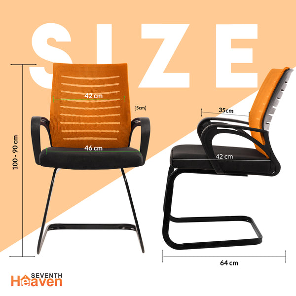 Blaze Mid-Back (C- Base) Office Chair – Ergonomic, Durable & Versatile (Orange)