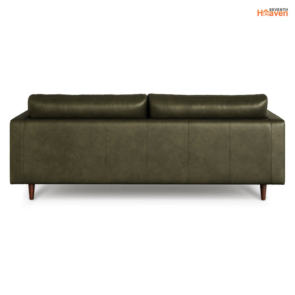 Vienna 3 Seater Sofa- ( Leatherette Fabric - Green )