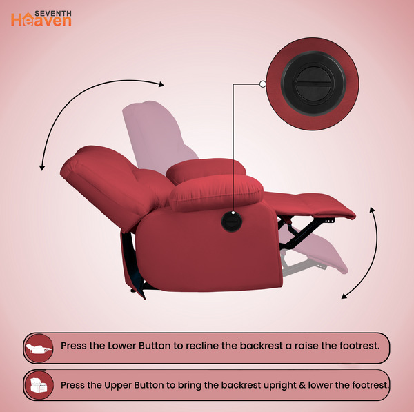 Phoenix Icon 1 Seater Motorise Recliner – ( DIY-Friendly, Plush Suede - Maroon )