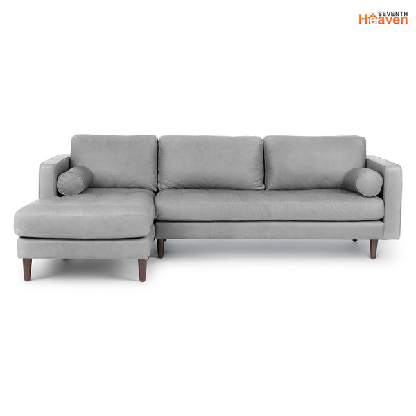 Vienna 6 Seater Sofa Left Corner - ( Leatherette Fabric - Grey )