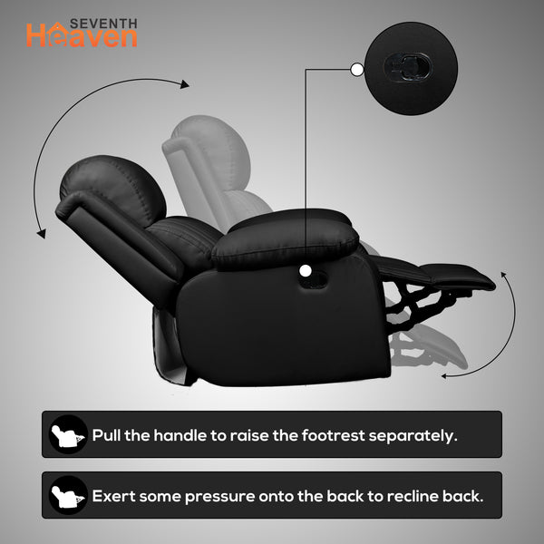 Miami 1 Seater Recliner – ( Spacious, Luxurious & DIY-Friendly- Black )