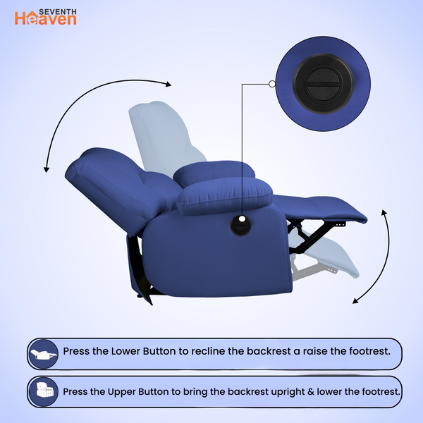 Phoenix Icon 1 Seater Motorise Recliner – ( DIY-Friendly, Plush Suede - Navy Blue )