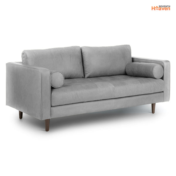 Vienna 2 Seater Sofa- ( Leatherette Fabric - Grey )