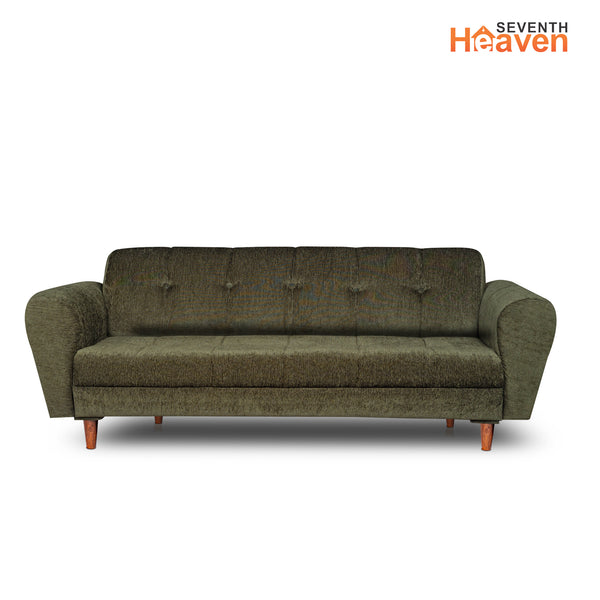 Milan 5 Seater with 2 Ottoman- ( Premium Molfino Fabric- Green )