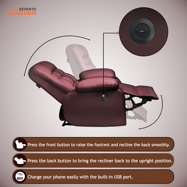 Havana 1 Seater Motorised Recliner – ( Spacious, Luxurious & DIY-Friendly- Brown )