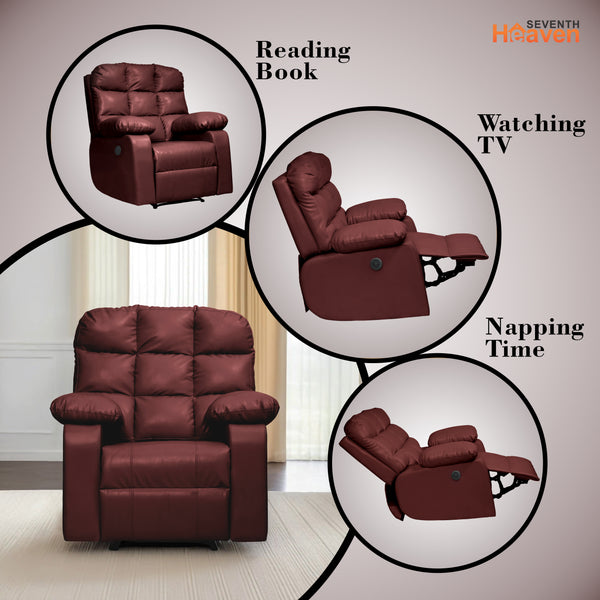 Lumina 1 Seater Motorised Recliner – ( Spacious, Luxurious & DIY-Friendly - Brown )
