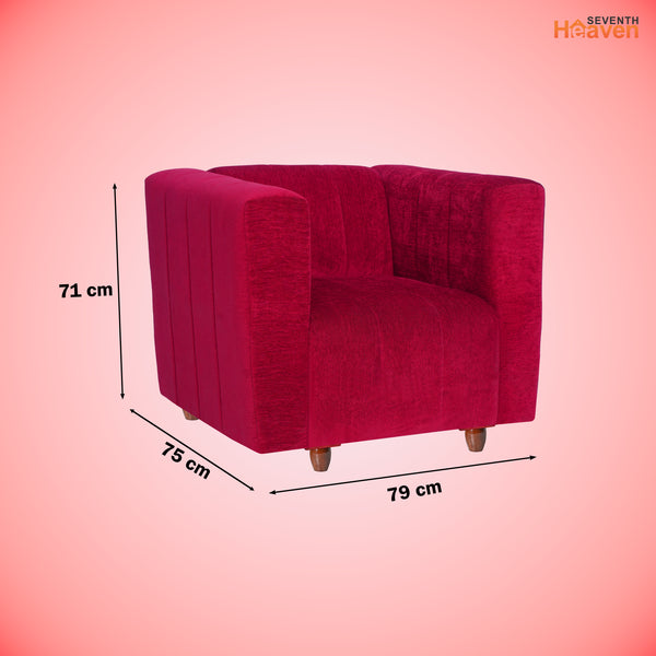 Tokyo 1 Seater Sofa- ( Premium Molfino Fabric- Maroon )
