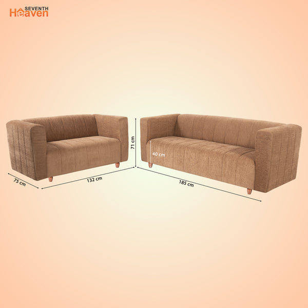 Tokyo 5 Seater Sofa- (3+2) ( Premium Molfino Fabric - Beige)