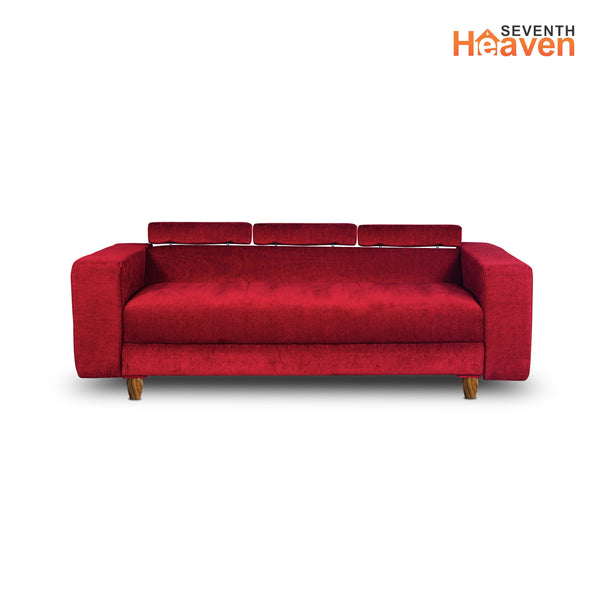 Berlin 3 Seater Sofa- ( Premium Molfino Fabric- Maroon )