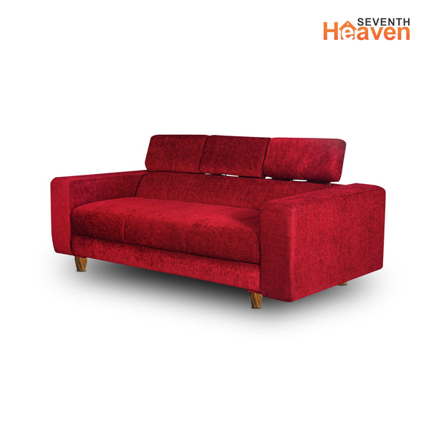 Berlin 3 Seater Sofa- ( Premium Molfino Fabric- Maroon )