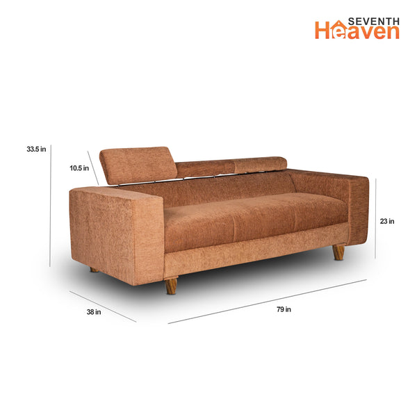 Berlin 3 Seater Sofa- ( Premium Molfino Fabric- Beige )