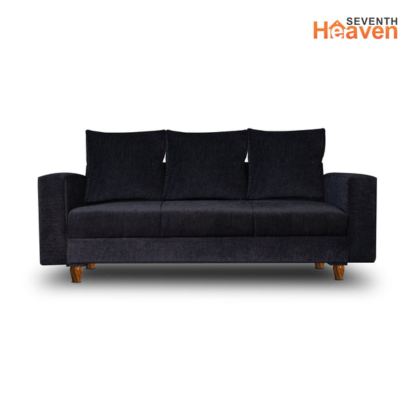 Rio 3 Seater Sofa- ( Premium Molfino Fabric- Black )