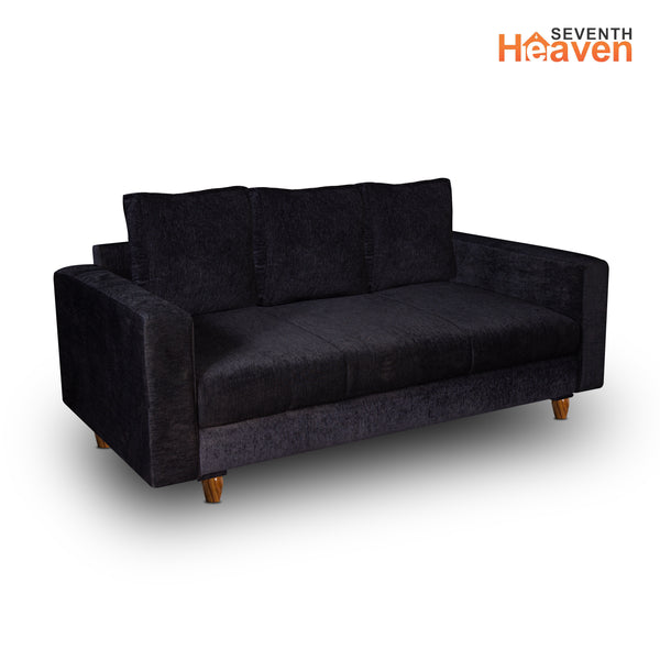 Rio 3 Seater Sofa- ( Premium Molfino Fabric- Black )