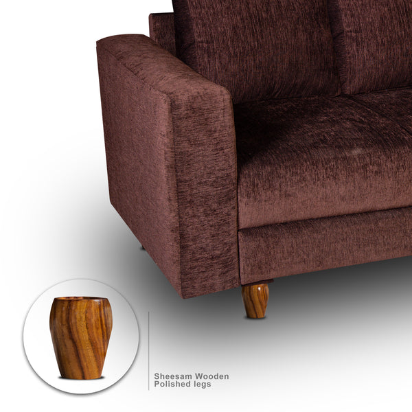 Rio 3 Seater Sofa- ( Premium Molfino Fabric- Brown )