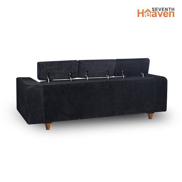 Berlin 3 Seater Sofa- ( Premium Molfino Fabric- Black )