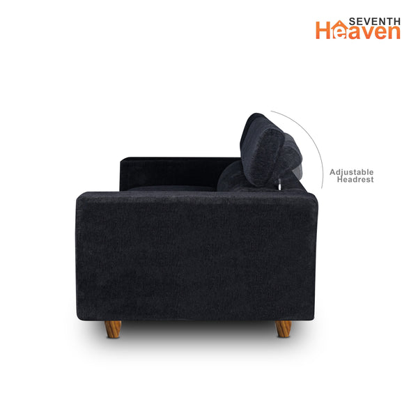 Berlin 3 Seater Sofa- ( Premium Molfino Fabric- Black )