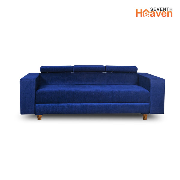 Berlin 3 Seater Sofa- ( Premium Molfino Fabric- Blue )
