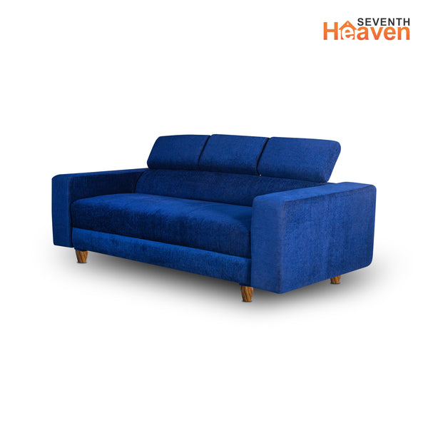 Berlin 3 Seater Sofa- ( Premium Molfino Fabric- Blue )