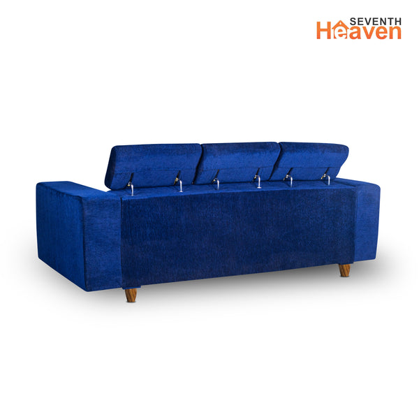 Berlin 3 Seater Sofa- ( Premium Molfino Fabric- Blue )