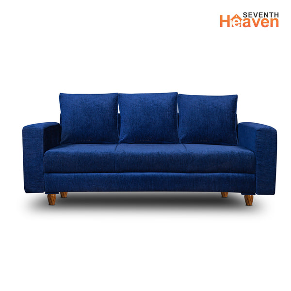 Rio 3 Seater Sofa- ( Premium Molfino Fabric- Blue )
